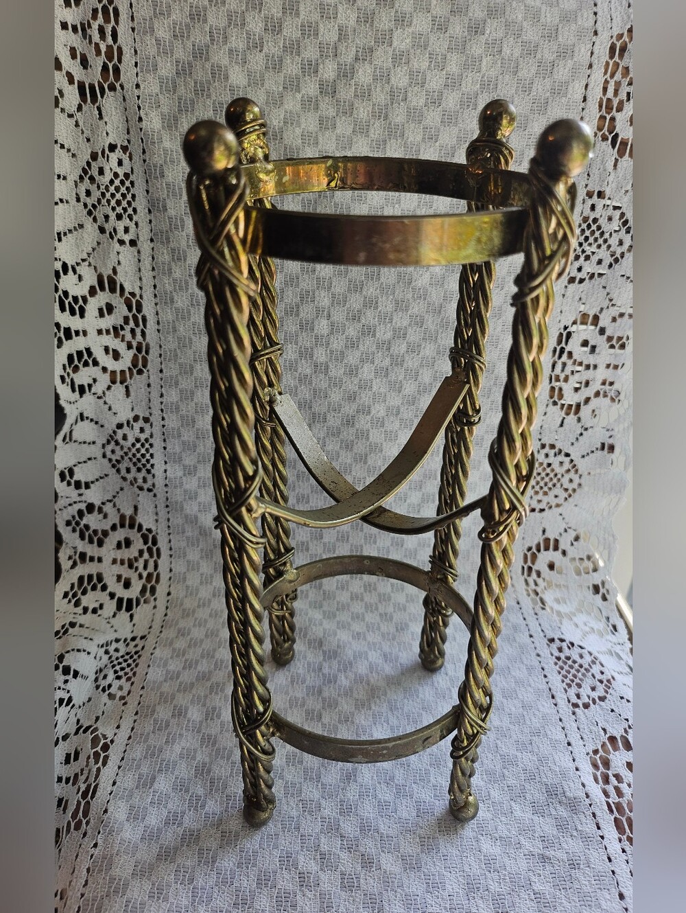 Hollywood Regency Brass Candle Holder
